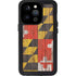 Maryland Flag Dark Wood iPhone 15 Pro Waterproof Case
